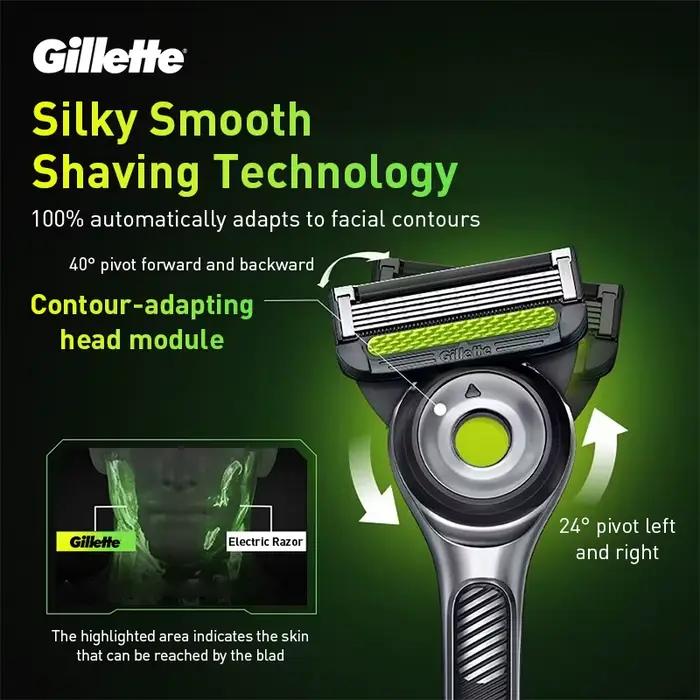 Rasoir Gillette Labs pour hommes, rasoir à 5 lames nano, tondeuse de précision arrière, 1 manche, 4 lames, 1 boîte