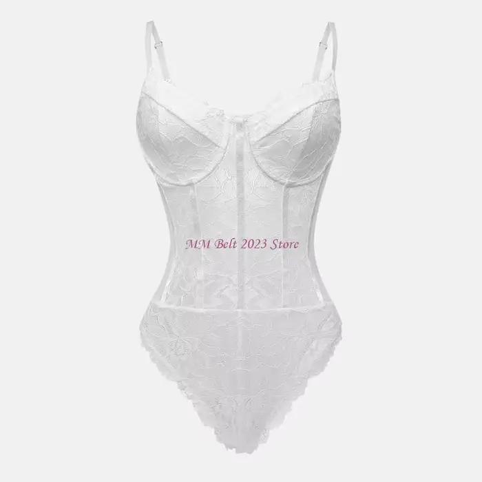 49ME – body à mode pour femmes, orné dentelle, maille légère pour une expérience confortable sensuelle