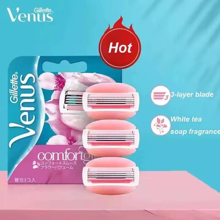 Gillette Venus lame de rasoir 3 couches têtes de lame de rasoir remplacement barre de savon Spa intégrée pour le rasage du corps des femmes