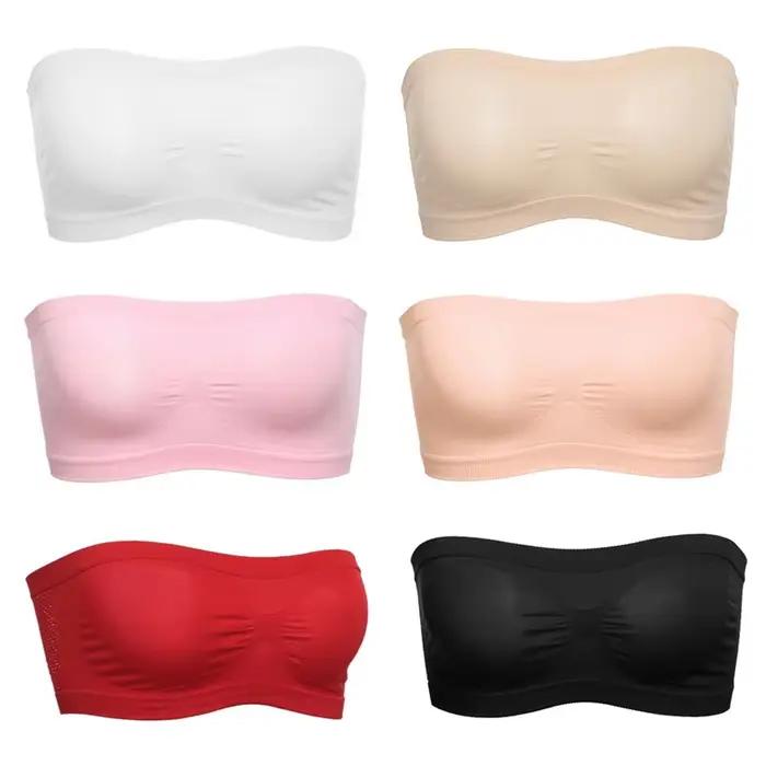 Soutien-gorge de sport sans couture pour femme, sans armatures, design simple, bandeau enveloppant la poitrine, style tube top