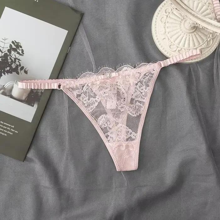Dámské sexy vykrojené tanga s tkaničkami, prodyšné spodní prádlo pro ženy
