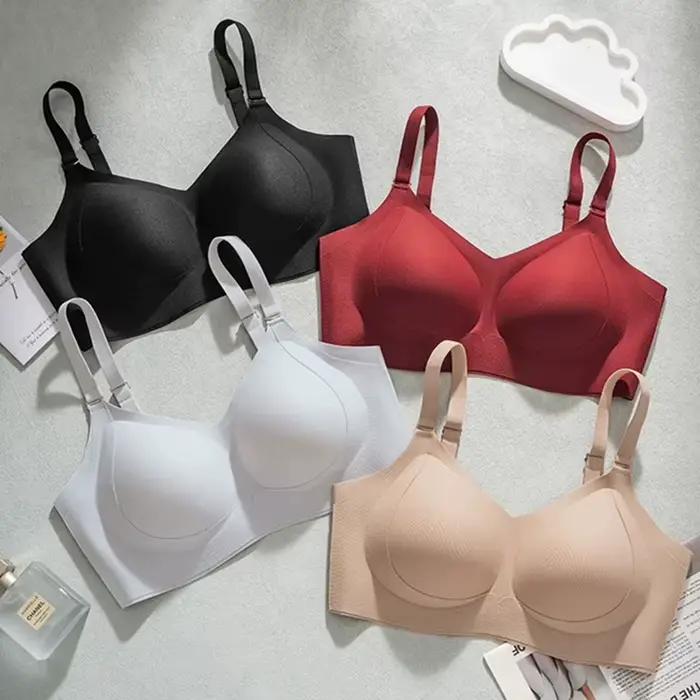 Soutien-gorge Invisible sans couture pour femmes, avec gros seins et petites épaules, sous-vêtements de soutien confortables avec coussinets amovibles