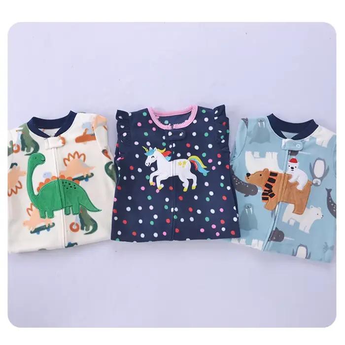 Pyjama pour bébé, barboteuse pour garçon et fille, vêtements chauds, fermeture éclair, polaire, une pièce, combinaison animale, vêtements pour nourrissons de 9 à 24 mois, printemps-automne