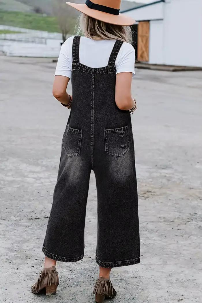 Pantalon déchiré Cowboy combinaison pour femmes décontracté coton Denim Boho plage une pièce tenue salopette saut costumes Tube barboteuse été