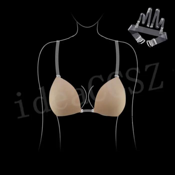 Soutien-gorge collant pour femmes, dos nu, robe de mariée, plongeant en Silicone, col en U profond, soutien-gorge adhésif, rehausseur de seins, sous-vêtements invisibles, couvre-mamelon