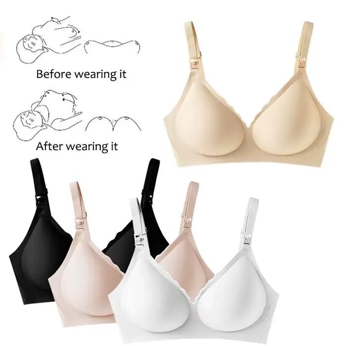 Soutien-gorge de maternité avec push-up devant pour éviter l'affaissement, sans couture, respirant et confortable, soutien-gorge push-up d'allaitement