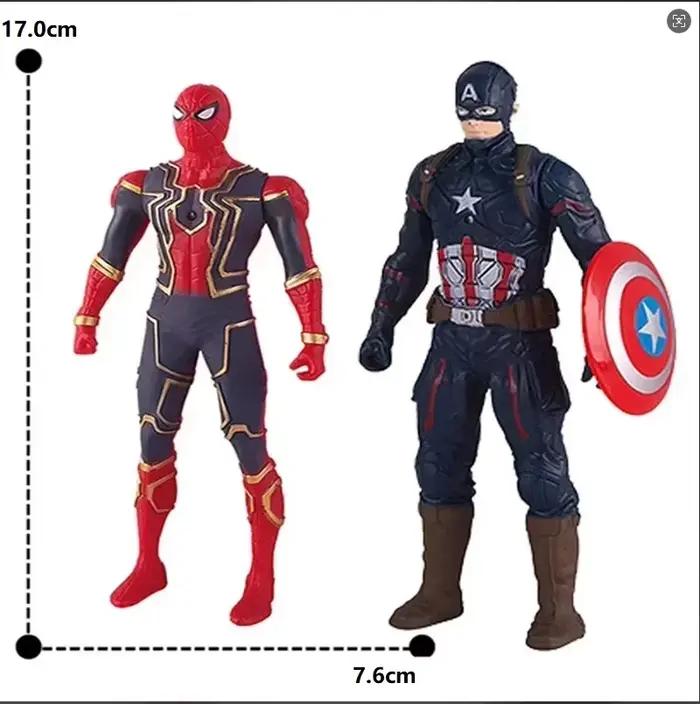 17 Cm enfants jouets Marvel figurines d'anime Spiderman Hulk figurine Iron Man dessin animé enfants jouet cadeau de noël lueur poupée loisirs
