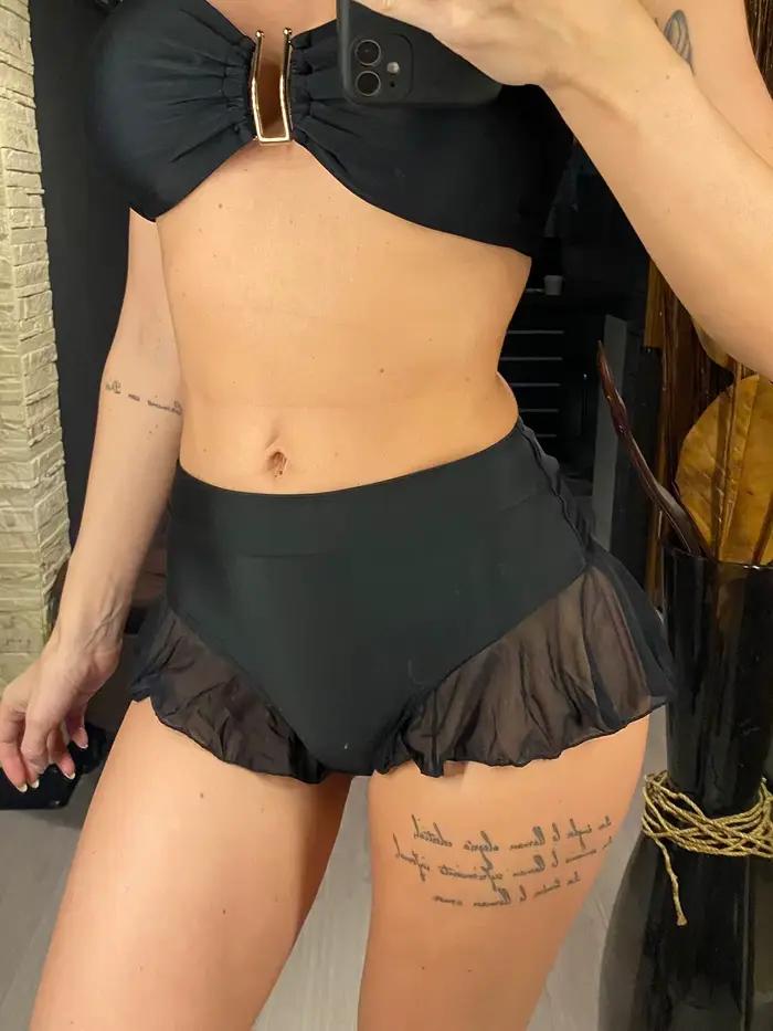 Nouvelle culotte brésilienne Tanga Bather, sous-vêtements sexy, mini string à volants, bas de bikini, maillot de bain pour femmes, vêtements de bain féminins V4267