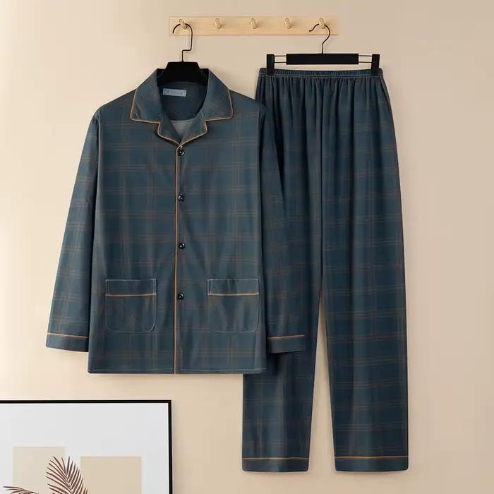 Nouvel ensemble de pyjama décontracté pour homme, pantalon à manches longues, tenue d'intérieur pour étudiant, ensemble de sportswear élégant à porter à l'extérieur