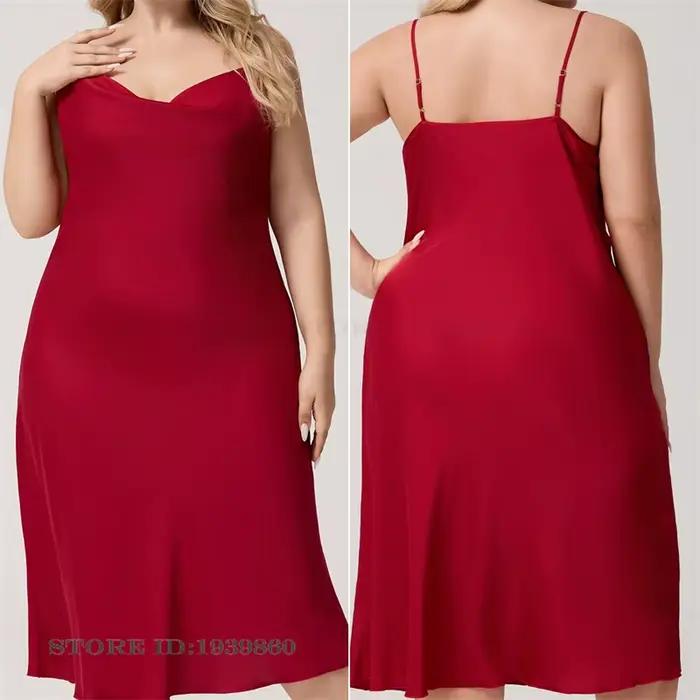 Chemise de nuit sexy en polyester pour femmes, grande taille, élégante et confortable pour toutes les occasions ```