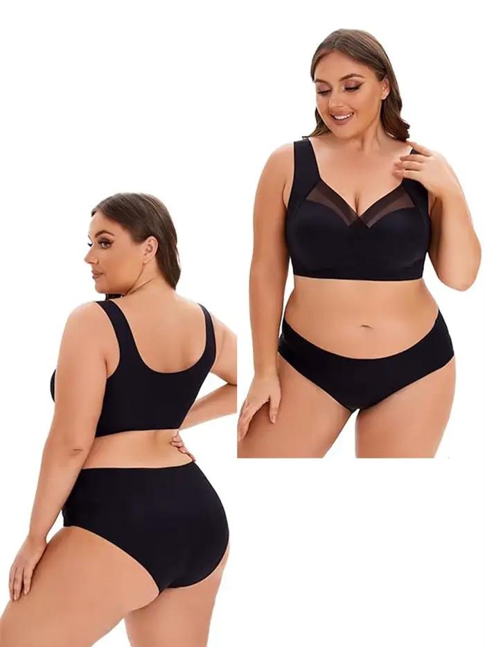 Soutiens-gorge pour femmes âgées, sans couture, sans armatures, correcteurs de posture, push-up, anti-affaissement, couvrance totale, en soie glacée