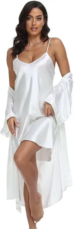 Ensemble pyjama de luxe en soie pour femmes robe à manches courtes jupe ample et confortable été élégant détente occasion spéciale