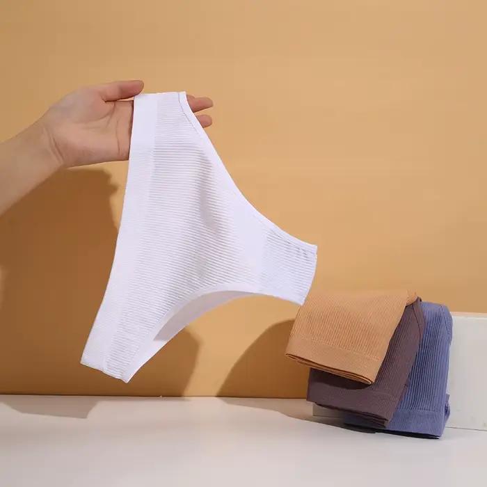 Culotte brésilienne sans couture pour femmes, couleur unie, taille basse, Bikini, sous-vêtement féminin basique, Lingerie confortable