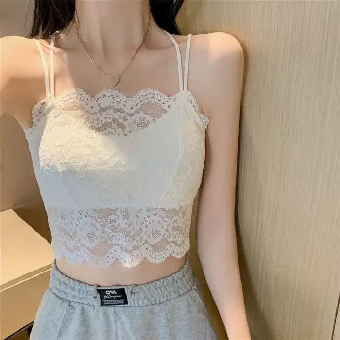 M-XL dos Sexy grand soutien-gorge Sexy dentelle Tube Top rassemblement avec coussretours de poitrine femmes soutien-gorge respirant antichoc sans jantes soutien-gorge