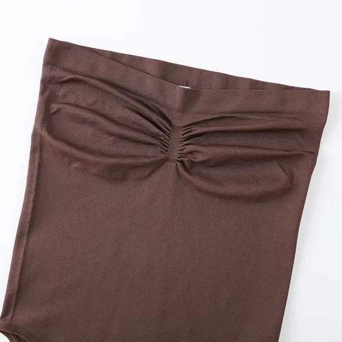Combinaison Banribdrums sans couture pour femme, buste froncé