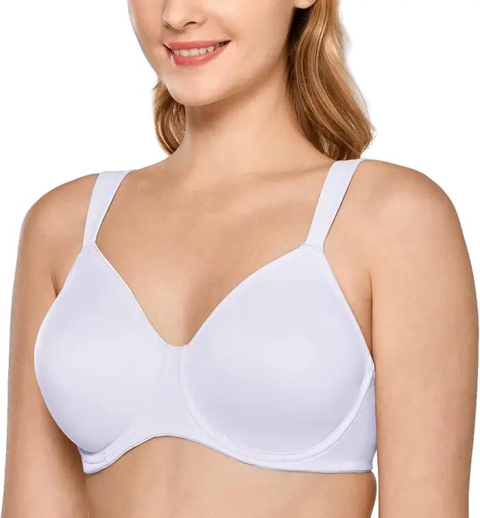 Delimira femmes soutiens-gorge quotidien couverture complète sans couture à armatures grande taille soutien-gorge dame Ultra mince Non rembourré sous-vêtements
