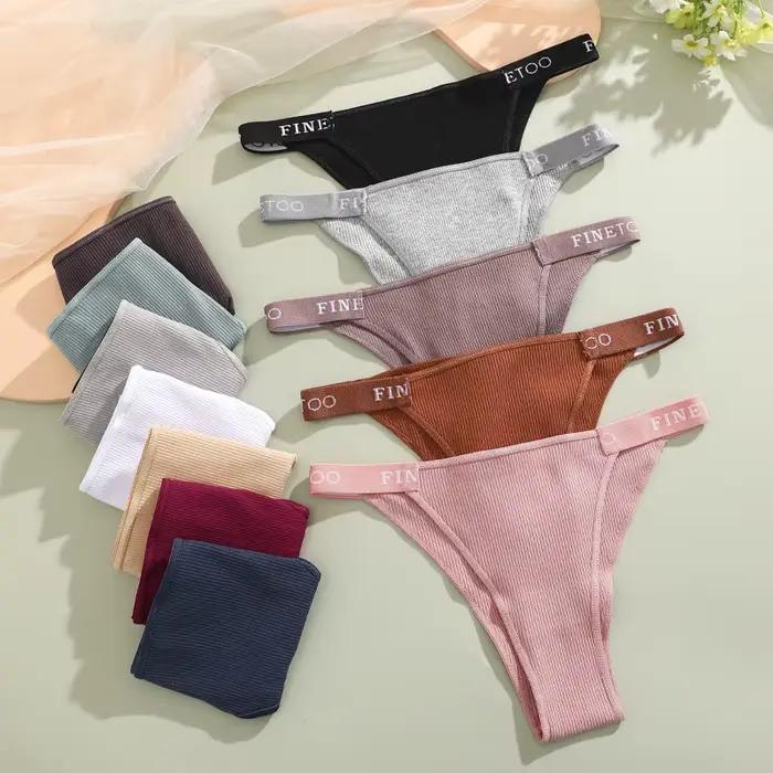 4 pièces coton culotte brésilienne femmes taille basse sous-vêtement bikini sexy respirant extensible ceinture slips couleur unie lingerie M-XL
