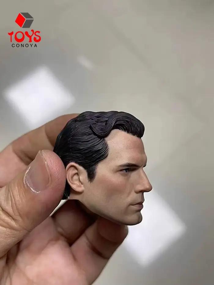 Sculpture de tête de Super héros Henry Cavill, échelle 1/6, modèle de sculpture en PVC adapté aux poupées de corps de soldat masculin de 12 pouces