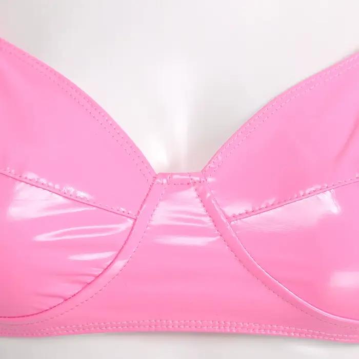 Soutien-gorge sexy en faux cuir effet mouillé pour femmes occasions spéciales danse du ventre concerts soirées halloween