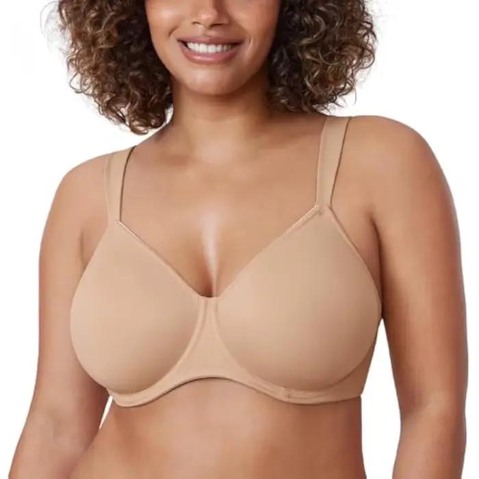 Delimira femmes soutiens-gorge quotidien couverture complète sans couture à armatures grande taille soutien-gorge dame Ultra mince Non rembourré sous-vêtements