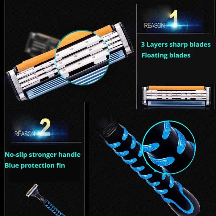 Gillette Vector 3-Rasoir à 3 Couches pour Homme, Sécurité, Corps, Visage, Épilation, Lame, Tranchante, Têtes de Rechange, Cadeau, 8/12 Pièces