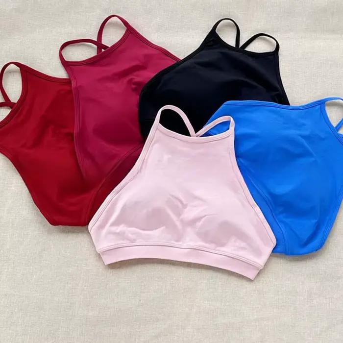 Soutien-gorge de sport de Yoga dos nu sans couture pour femmes, beau dos croisé, respirant, séchage rapide, mélange de Nylon, Fitness, entraînement de gymnastique