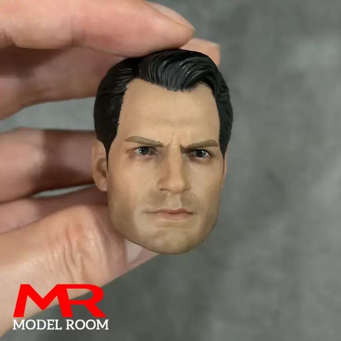 Tête sculptée en PVC de soldat masculin, échelle 1/6, Henry Cavill, compatible avec le corps d'une figurine de soldat de 12 pouces.