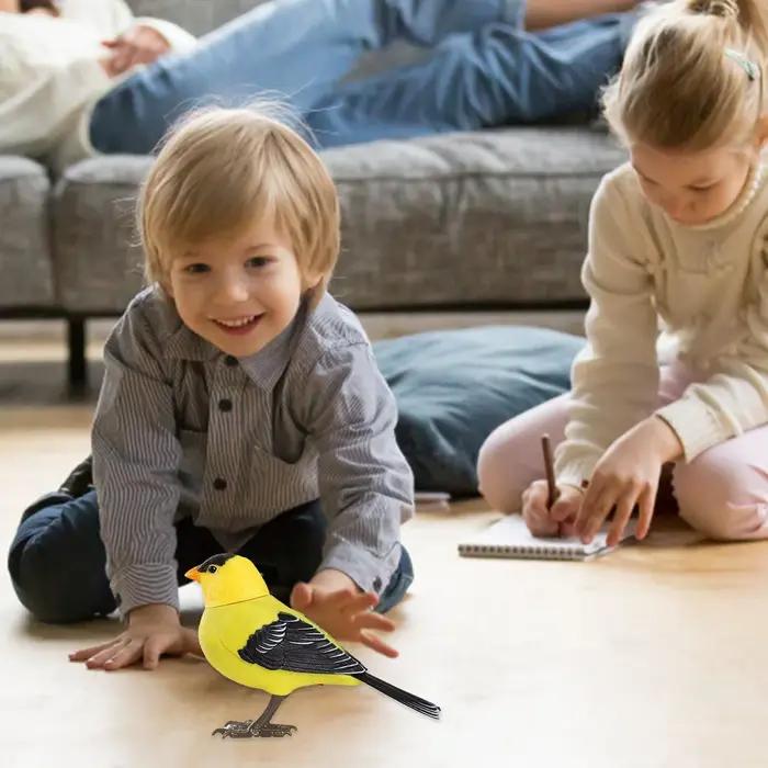 Oiseaux robot, jouets électroniques pour oiseaux chantants et chirping, oiseaux chantants alimentés par batterie, pour la décoration de la maison, commande vocale d'éclairage
