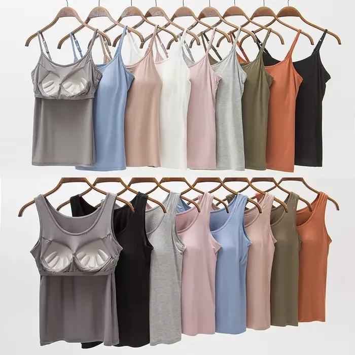 Casual Femmes Soutien-Gorge Précieux Y-Avec Coussinets De Tasse À Cinq Doigts Spaghetti Cami Top GlaFemale Camisole Avec Soutien-Gorge Intégré Push Up S-3XL