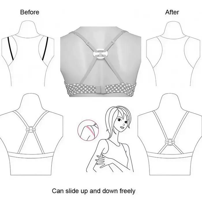 Ensemble de crochets de soutien-gorge pour femmes avec bretelles croisées dans le dos – Fermoir invisible antidérapant pour plus de confort et d'élégance.