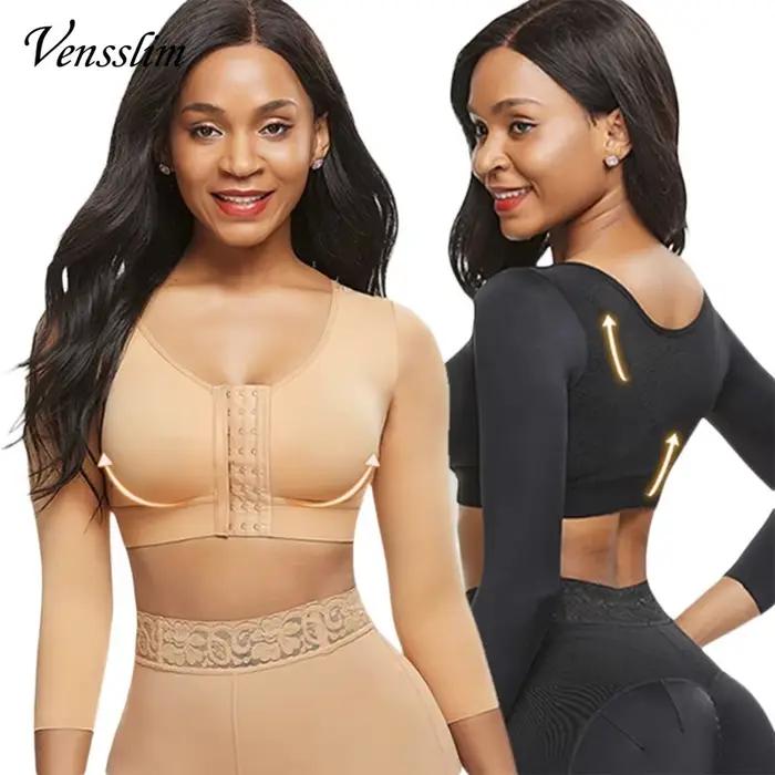 Soutien-gorge push-up post-opératoire pour femme, manches de compression, amincissant, fermeture avant des bras, vêtements en saillie sans couture