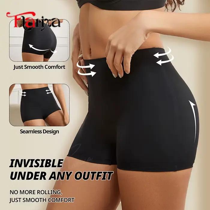 Flarixa short de protection sous les jupes BoyShorts femmes sans couture taille haute Boxer slips culotte de sécurité Anti-frottement jambe