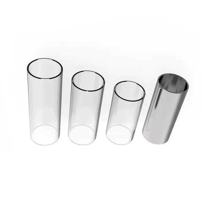 Le jeu de diapositives pour guitare comprend 3 diapositives en verre (5,1 cm/ 6 cm/ 7 cm) + 1 glissière en acier inoxydable (6 cm) + 4 pouces et doigts en celluloïd