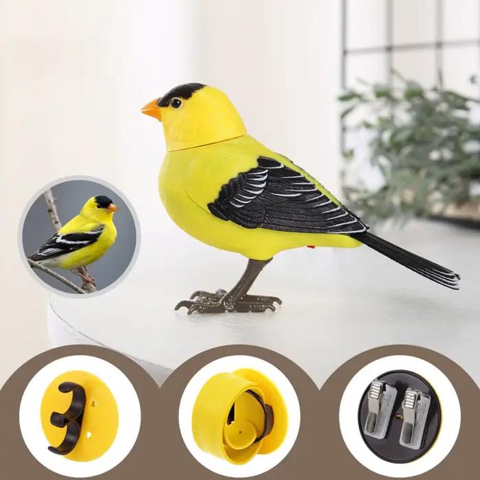 Oiseaux robot, jouets électroniques pour oiseaux chantants et chirping, oiseaux chantants alimentés par batterie, pour la décoration de la maison, commande vocale d'éclairage