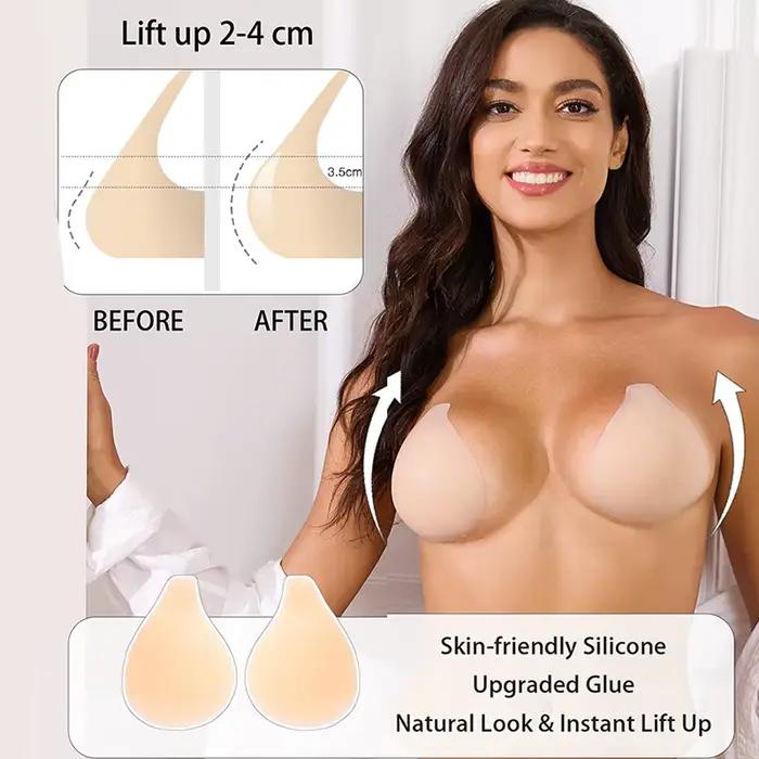 Soutien-gorge collant Push Up adhésif dos nu sans bretelles pour femmes, couvre-mamelon en Silicone réutilisables pour fête de mariage, autocollants