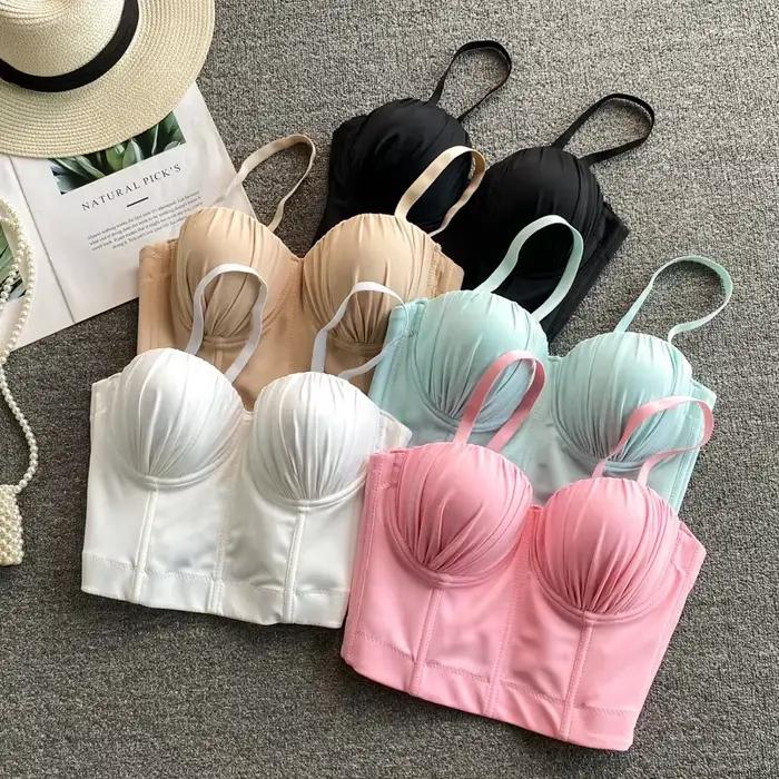 Nouveauté femmes Bustier soutien-gorge 2025 mode été solide sangle réglable Push up Bralet Sexy vêtements boîte de nuit gilet hauts
