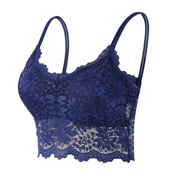 Soutien-gorge Sexy en dentelle florale pour femmes, Bralette rembourrée, Push Up, Lingerie fine, à la mode, sans fil, sous-vêtements Camis