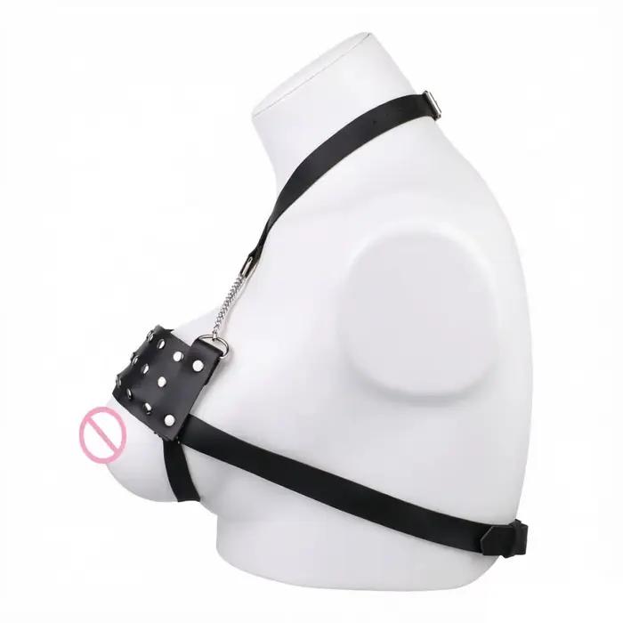 LICKER – soutien-gorge en cuir réglable avec reliure de poitrine à pointes, contraintes de poitrine, Stimulation du mamelon, Bondage corporel, jouets sexuels BDSM pour femmes