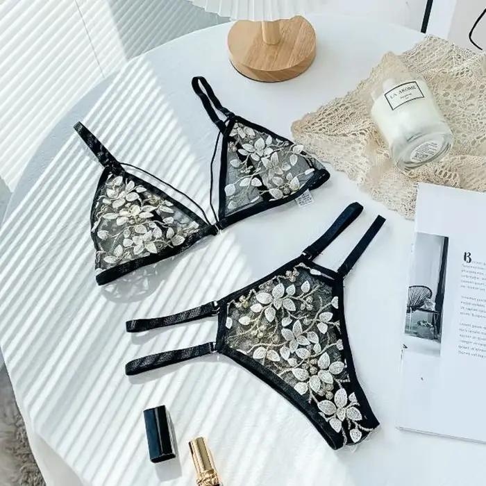 Femmes dentelle soutien-gorge ensembles sous-vêtements sans couture dos nu gilet Sexy Bralette Lingerie ultra-mince soutien-gorge et bref ensembles femme livraison directe