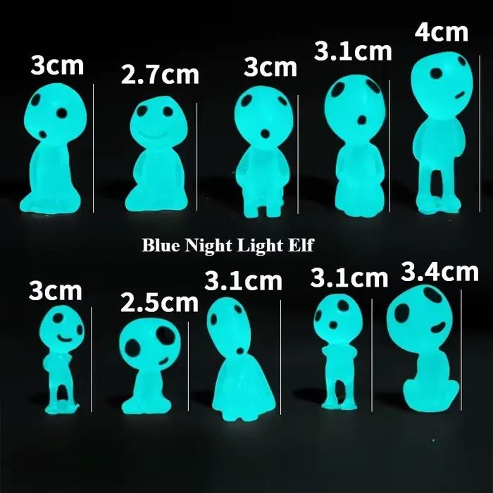 10 pièces d'elfes d'arbre qui brillent dans le noir |   Figurines fantômes lumineuses en résine pour jardin, Aquarium, maison de poupée, décorations extérieures d'Halloween