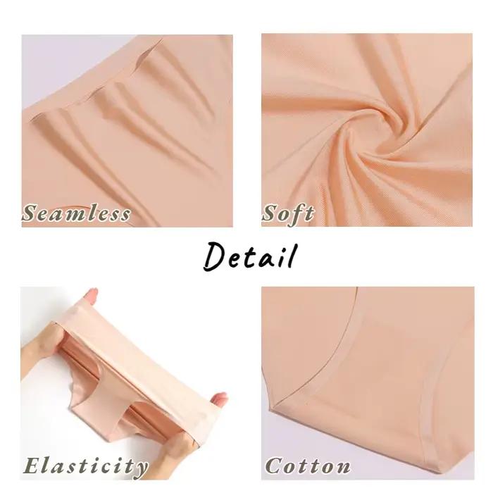 Culotte sexy sans couture pour femme, sous-vêtement féminin, couleur unie, slip respirant, taille basse, lingerie douce