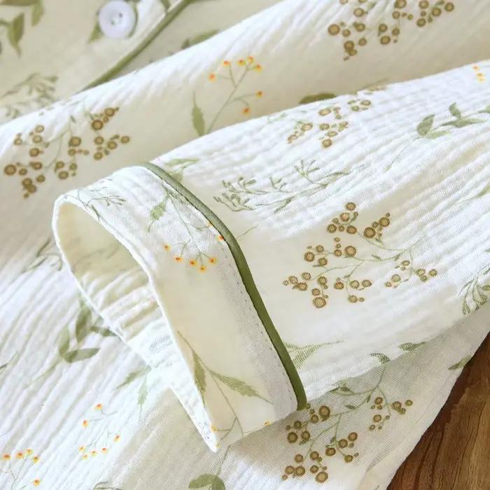2025 hiver femmes pyjamas 100 % coton grande taille pyjamas fleur impression ménage femmes pyjamas vêtements de détente automne vêtements de nuit