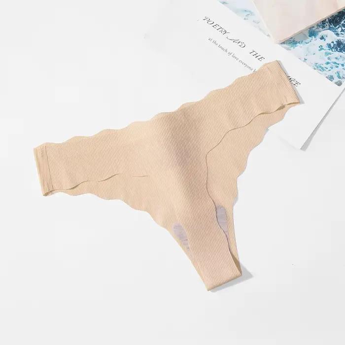 BZEL-Culotte légère et confortable élastique pour femme, tongs sexy à bords ondulés, mode féminine t-back tache sous-vêtement sans couture pour dames S-L