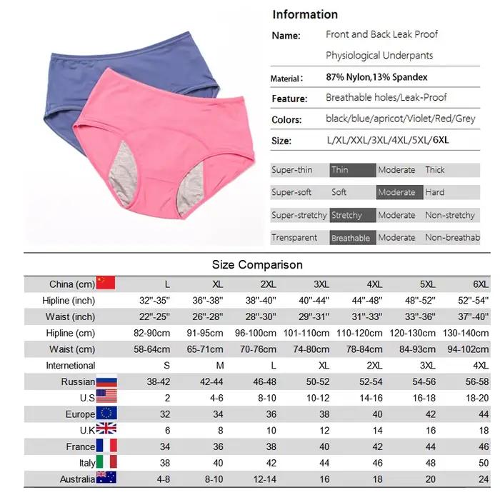 Culotte Menstruelle Imperméable en Coton pour Femme, Sous-Vêtement Physiologique, Grande Taille, Lingerie
