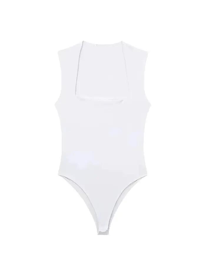 Body slim pour femmes, mode Sexy, col carré, sans manches, bouton-pression, combishort féminin, Mujer
