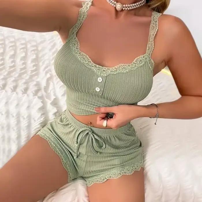 Dámské pyžamové sety Pijama Pyžama pro ženy letní sexy noční prádlo na spaní