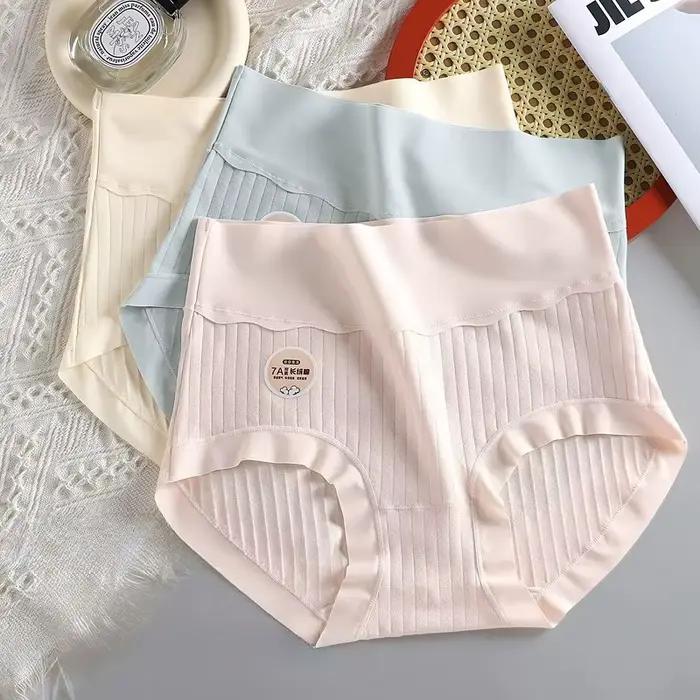 Culotte respirante pour femmes, sous-vêtements en coton taille haute, antibactérien, entrejambe, grande taille