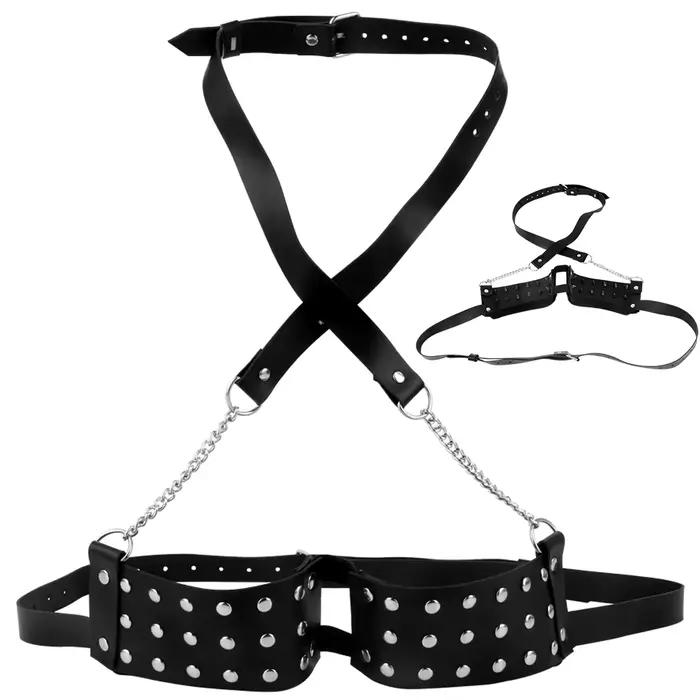 LICKER – soutien-gorge en cuir réglable avec reliure de poitrine à pointes, contraintes de poitrine, Stimulation du mamelon, Bondage corporel, jouets sexuels BDSM pour femmes