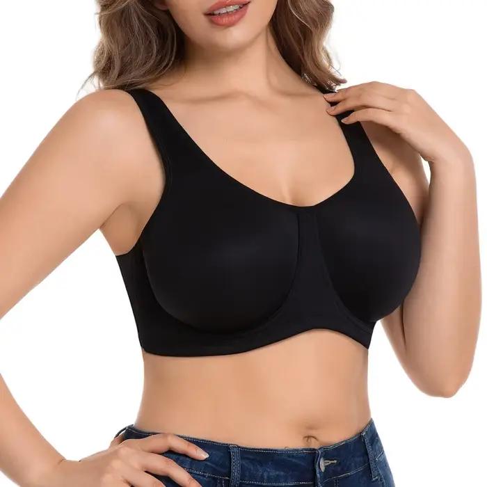80EF-100CDEF Soutien-gorge sans coutures à armatures, bonnet complet, bretelles larges, effet lissant latéral, légèrement rembourré, confortable, minimaliste pour femme