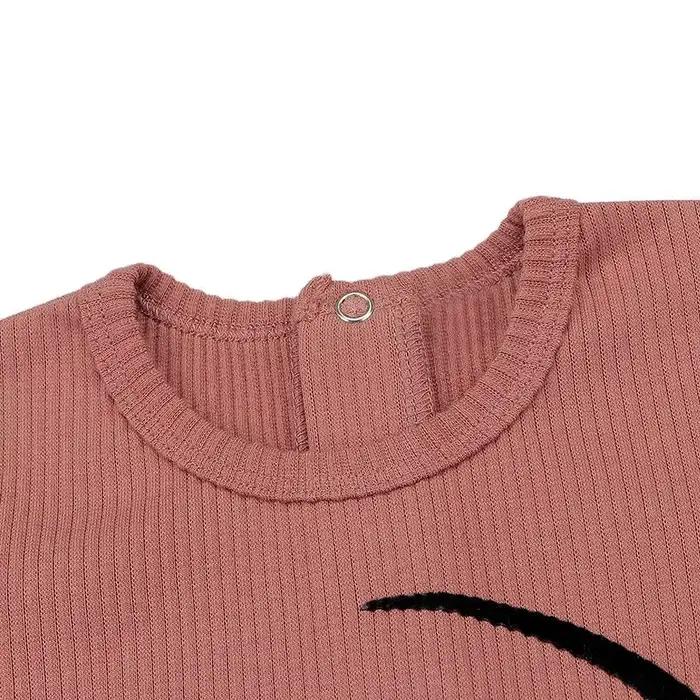 Pyjama 2 pièces pour enfant, ensemble haut et pantalon côtelés, vêtements pour garçon et fille, col rond, hiver